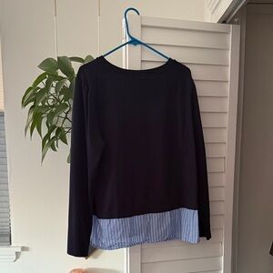 Ann Taylor Black and Blue Long Sleeve Top